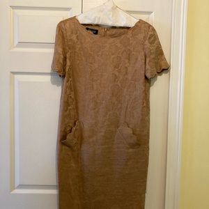 Gillian Vintage gold tone jacquard dress size 6